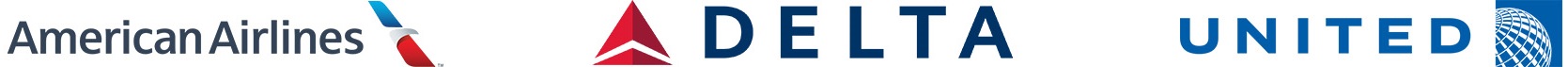 American Airlines, Delta, United